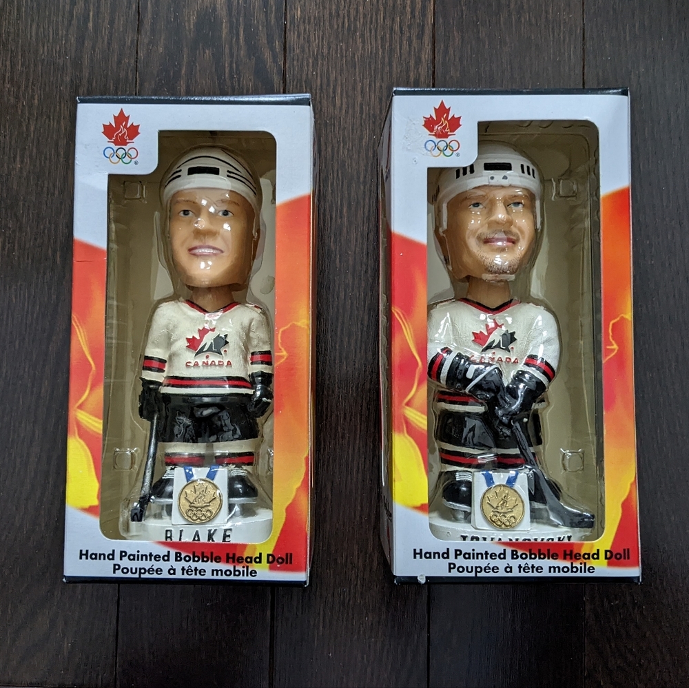 NEW Rob Blake & Ed Jovanovski Team Canada Olympic hockey Bobblehead